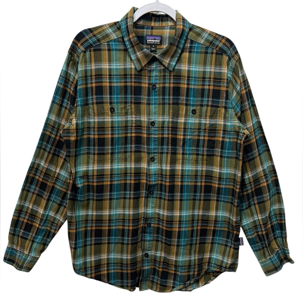 PATAGONIA Men’s Organic Cotton Lightweight Flannel Plaid Shirt Size Medium